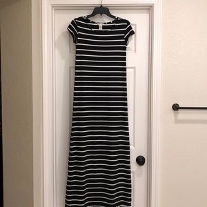 Black and white striped Maxi Dress